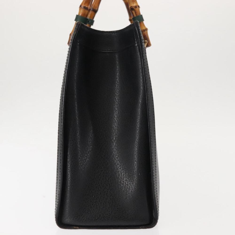 GUCCI Bamboo Hand Bag Leather Black Auth ep11149 - Picture 4 of 16